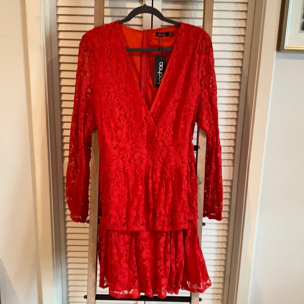 Red lace dress